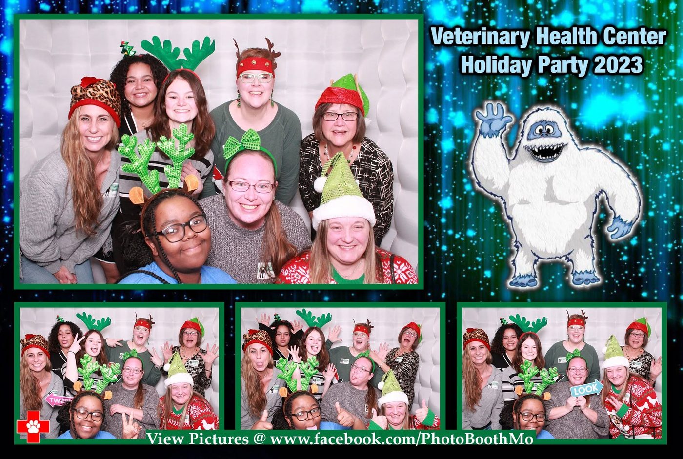 Veterinary Health Center holiday party photo booth layout